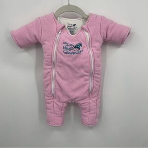 Pink Fleece Baby Merlin’s Magic Sleepsuit small 3-6 months
